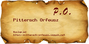 Pittersch Orfeusz névjegykártya