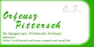 orfeusz pittersch business card